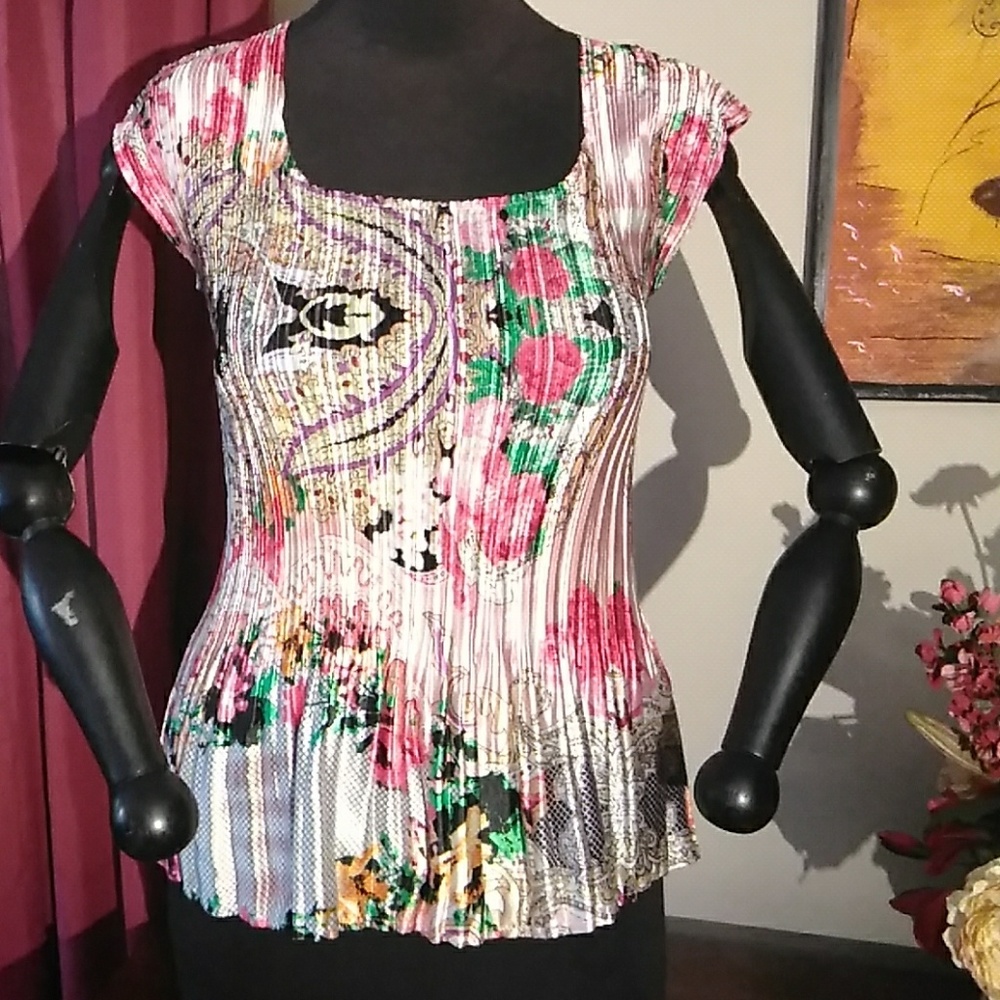 Milano Dress Blouse With Floral / Paisley Design S